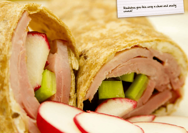 Ham & Radish Neufchatel Wrap